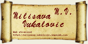 Milisava Vukalović vizit kartica